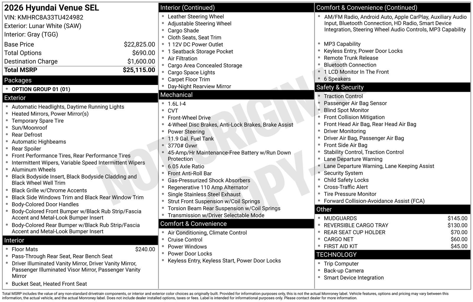 2026 Hyundai Venue SEL
