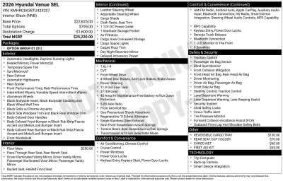 2026 Hyundai Venue SEL