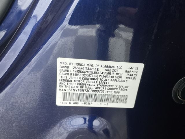 2016 Honda Pilot EX-L