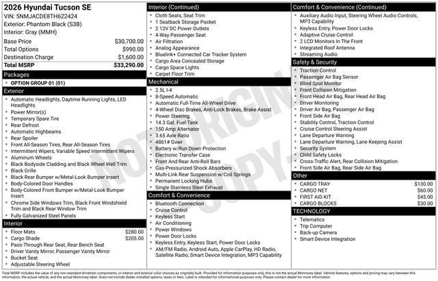 2026 Hyundai Tucson SE AWD