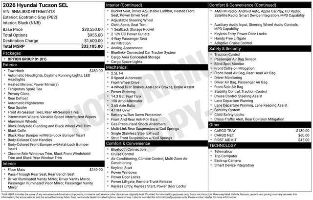 2026 Hyundai Tucson SEL FWD