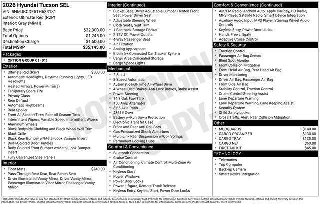 2026 Hyundai Tucson SEL AWD