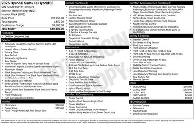 2026 Hyundai Santa Fe Hybrid SE