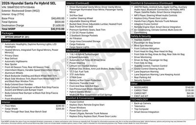 2026 Hyundai Santa Fe Hybrid SEL