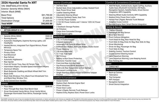 2026 Hyundai Santa Fe XRT AWD
