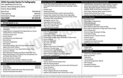 2026 Hyundai Santa Fe Calligraphy AWD