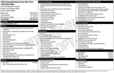 2026 Hyundai Santa Cruz SEL AWD