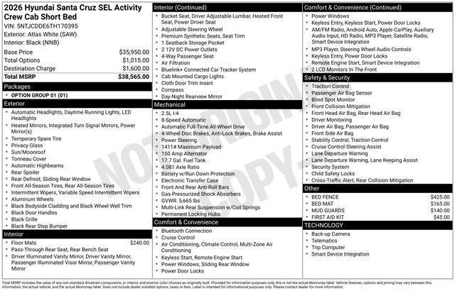 2026 Hyundai Santa Cruz SEL Activity AWD