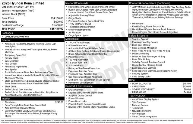 2026 Hyundai Kona Limited AWD