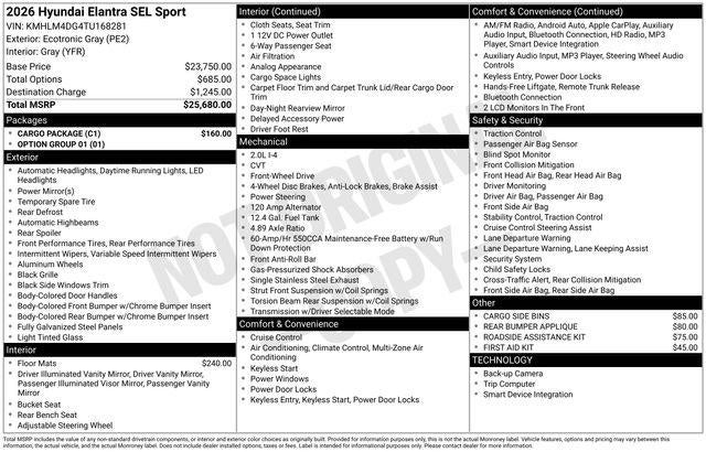 2026 Hyundai Elantra SEL Sport