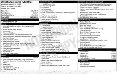 2026 Hyundai Elantra Hybrid Blue