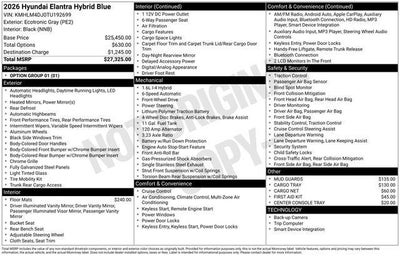 2026 Hyundai Elantra Hybrid Blue