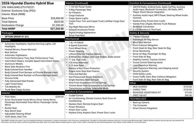 2026 Hyundai Elantra Hybrid Blue