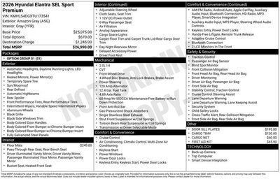 2026 Hyundai Elantra SEL Sport Premium
