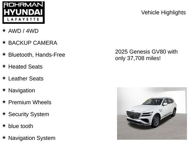 2025 Genesis GV80 Standard