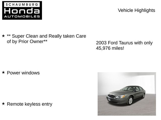 2003 Ford Taurus SEL Deluxe