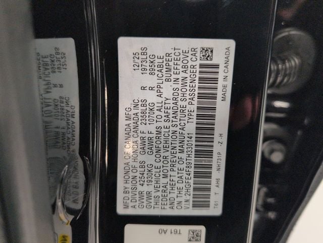 2026 Honda Civic Hybrid Sport