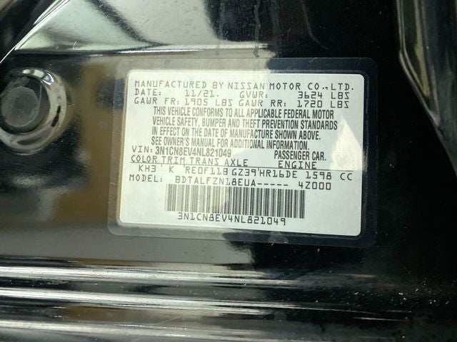 2022 Nissan Versa 1.6 SV