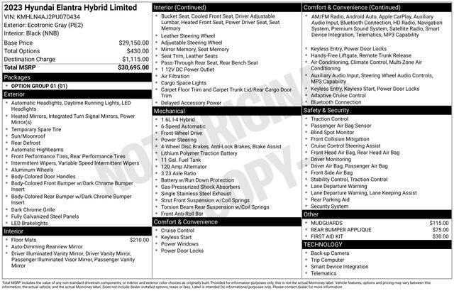 2023 Hyundai Elantra Hybrid Limited