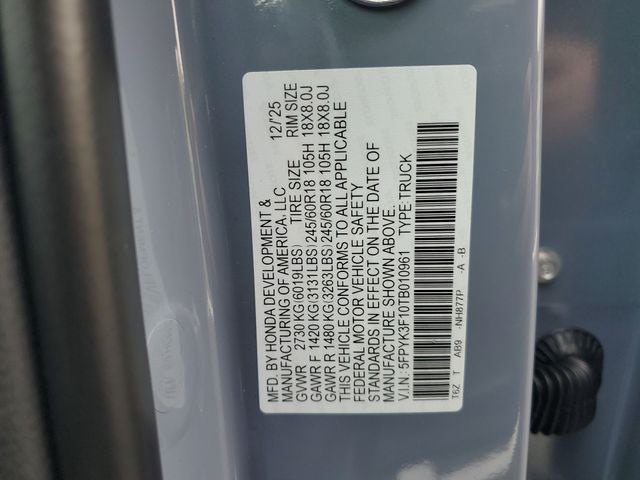 2026 Honda Ridgeline Sport