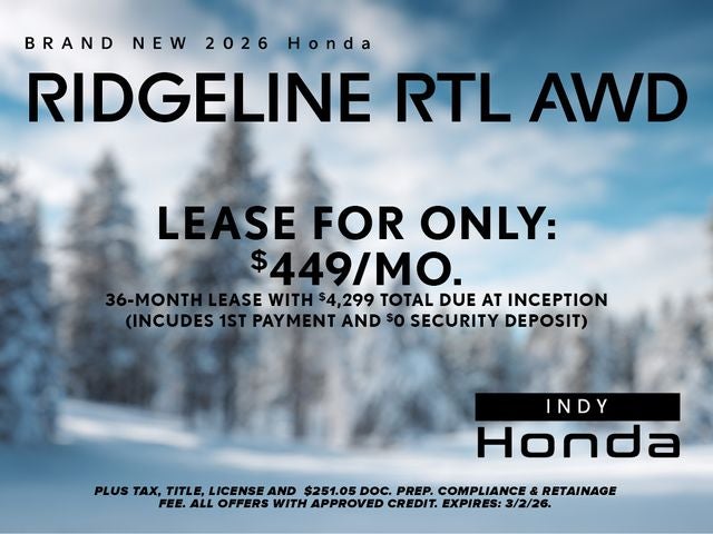 2026 Honda Ridgeline RTL