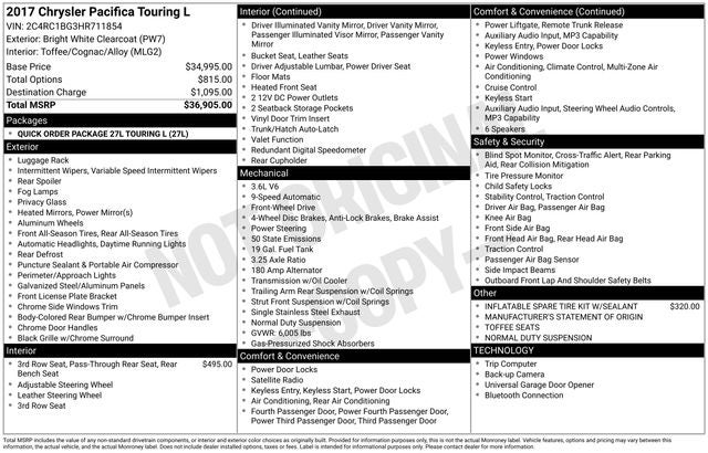 2017 Chrysler Pacifica Touring L