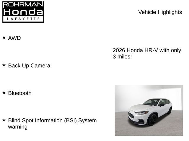 2026 Honda HR-V Sport
