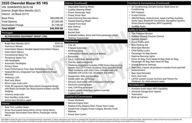 2020 Chevrolet Blazer RS