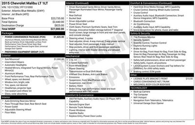 2015 Chevrolet Malibu LT 1LT