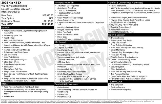 2025 Kia K4 EX
