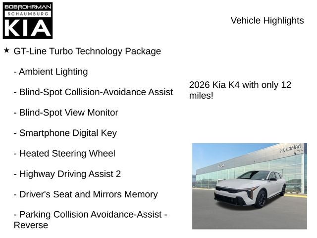 2026 Kia K4 GT-Line Turbo HATCHBACK
