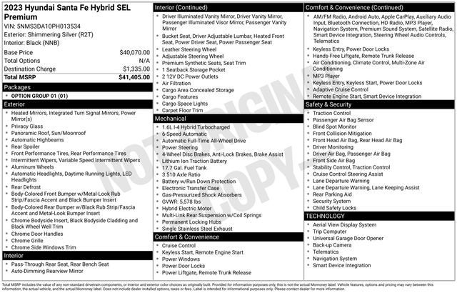 2023 Hyundai Santa Fe Hybrid SEL Premium