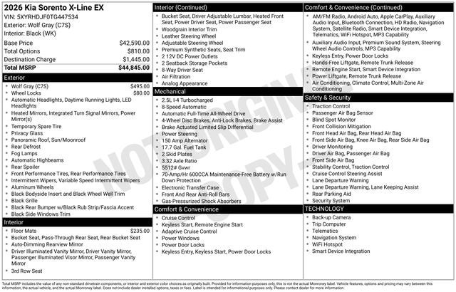 2026 Kia Sorento X-Line EX