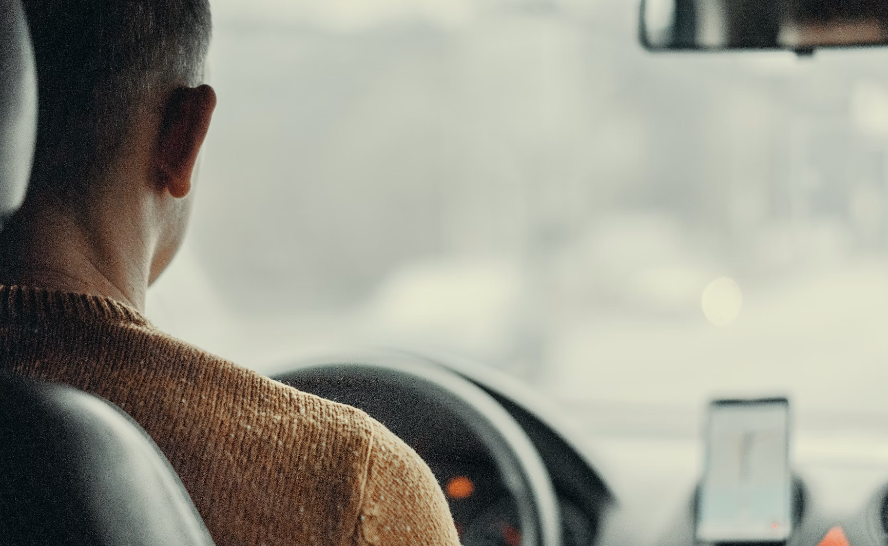 View of a person driving 