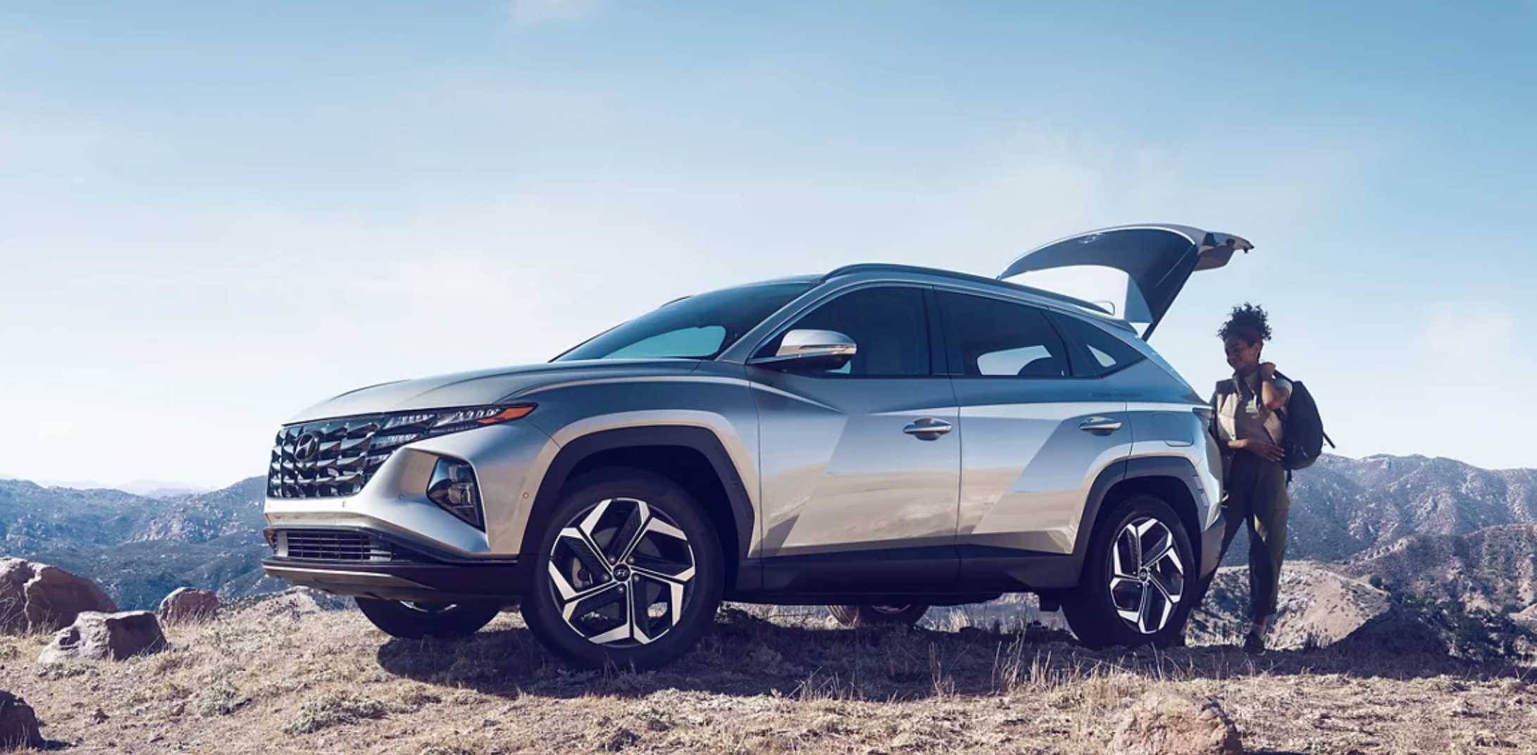 pre-owned Tucson on a mountain